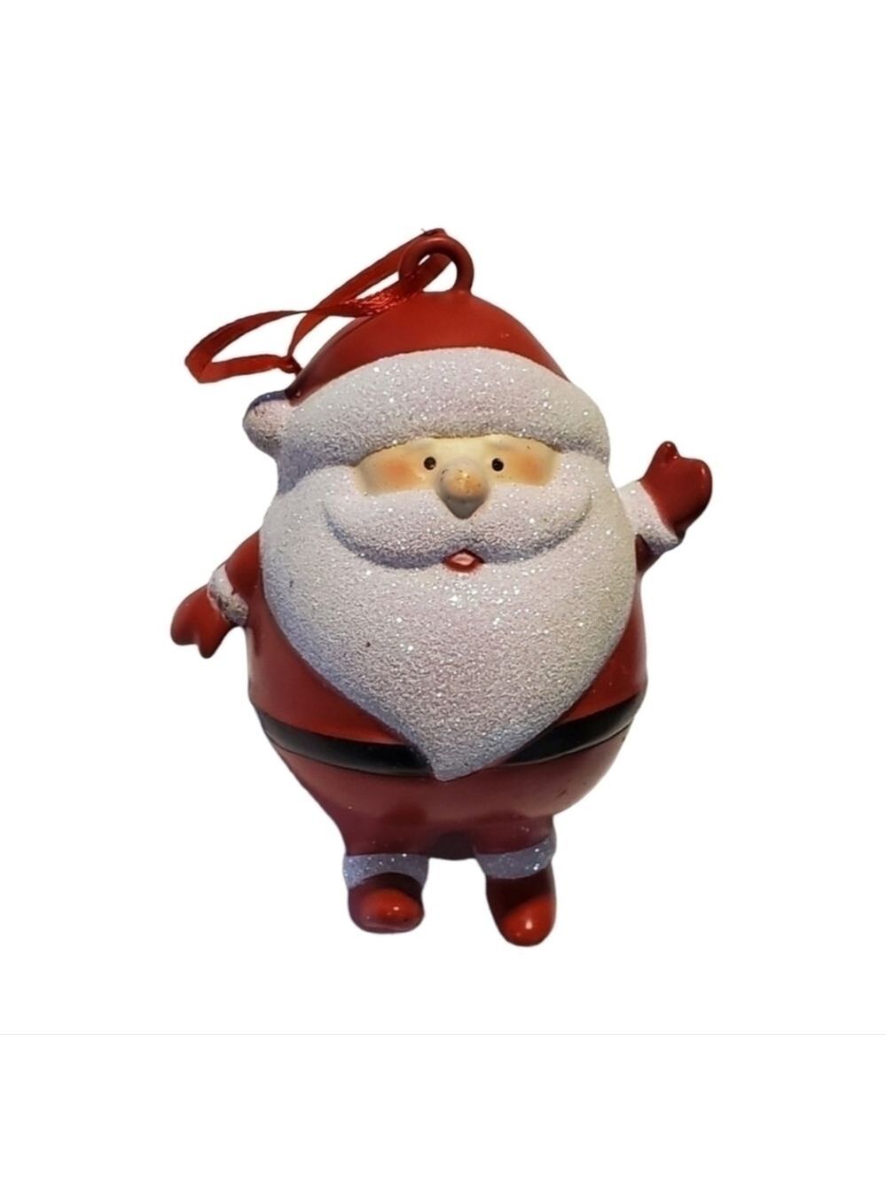 Chubby Santa sparkle glitter Ornament